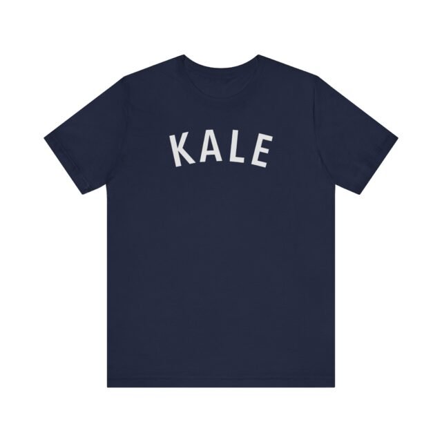 Front view of the Kale University tee in navy