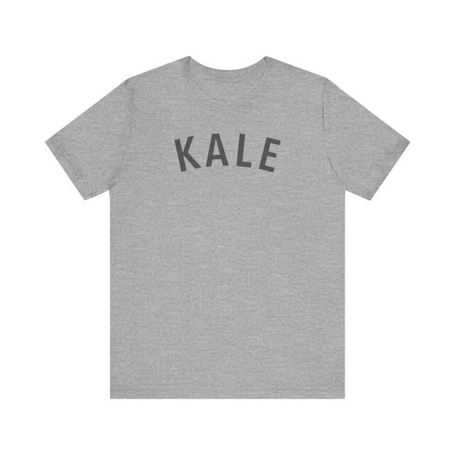 Front view of the Kale University tee in athletic grey heather